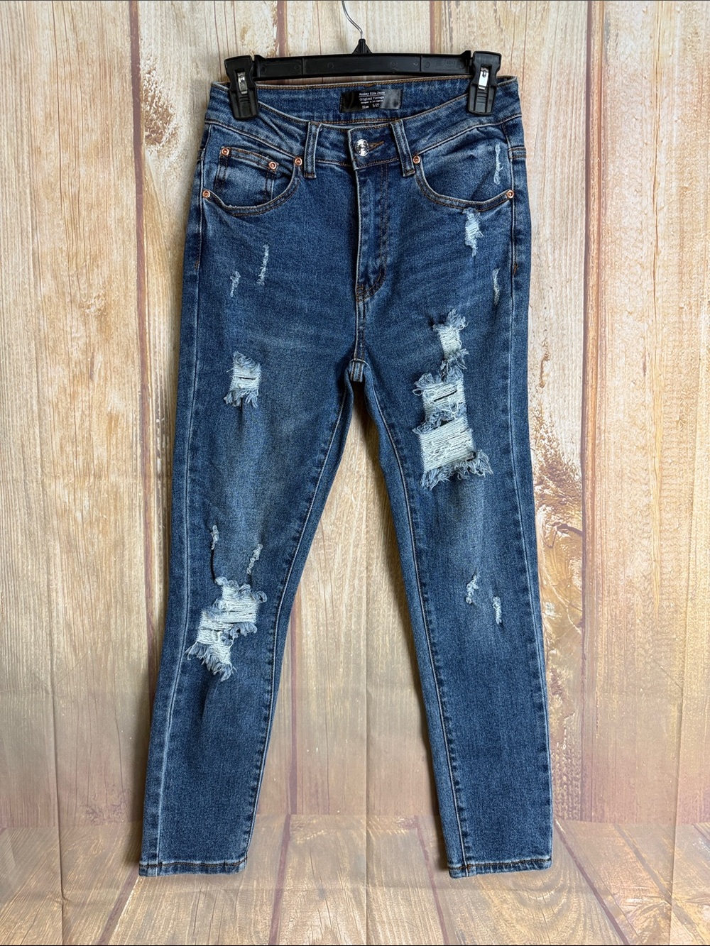 Monkey Ride Original Vintage Distressed Dark Blue Women’s Jeans Size 5/27